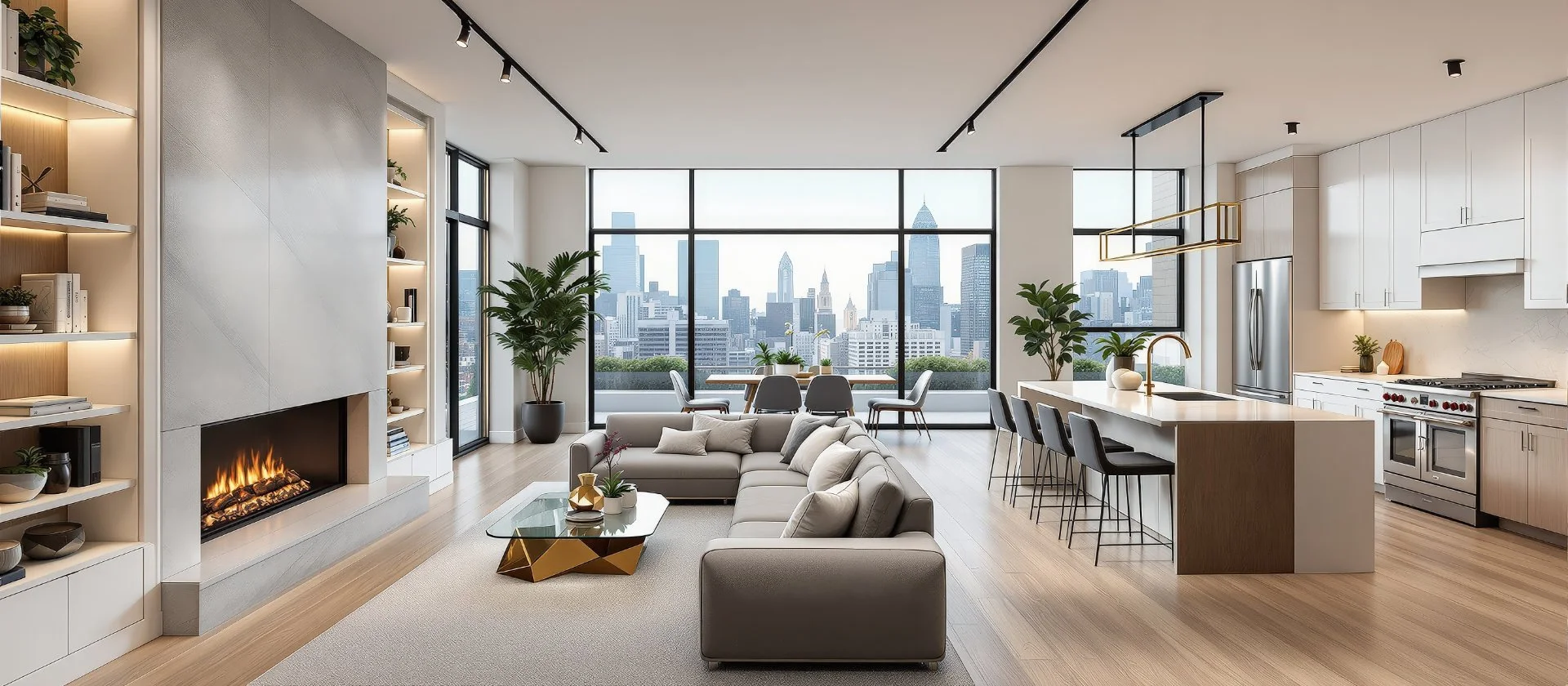 Modern open-concept home interior