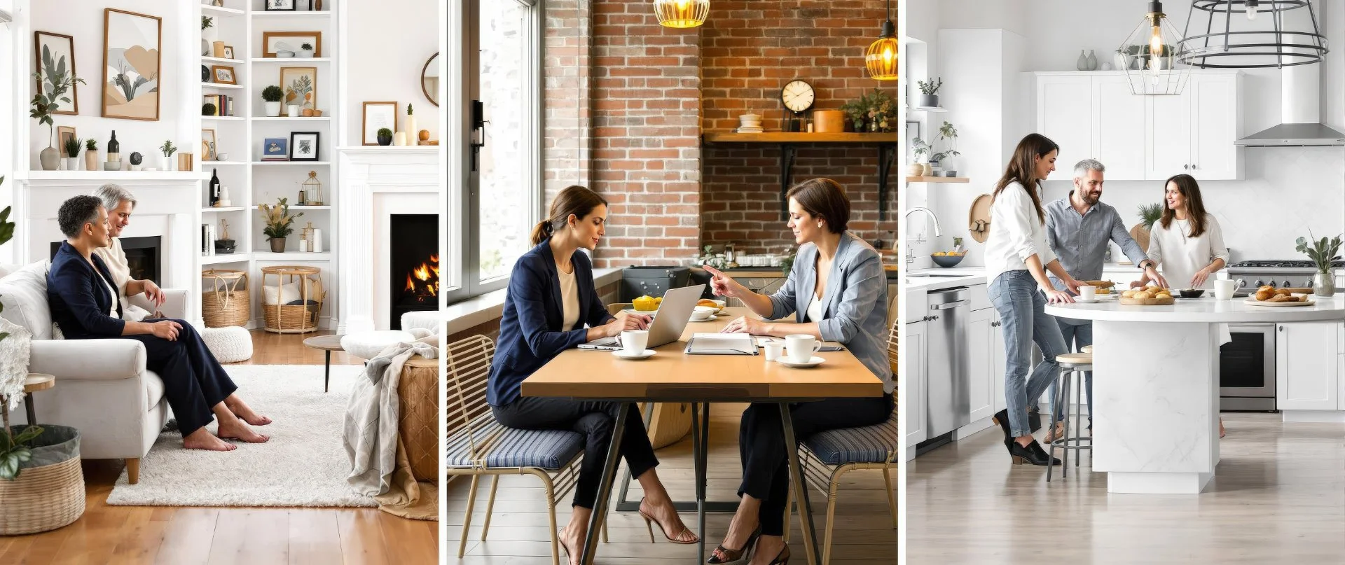 Agent meeting with potential home buyers