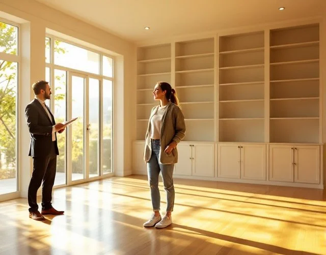 Buyer conducting final walkthrough of property