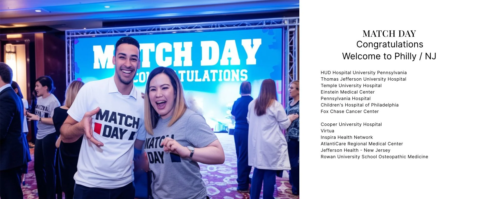 Philadelphia and New Jersey match day for doctors celebration