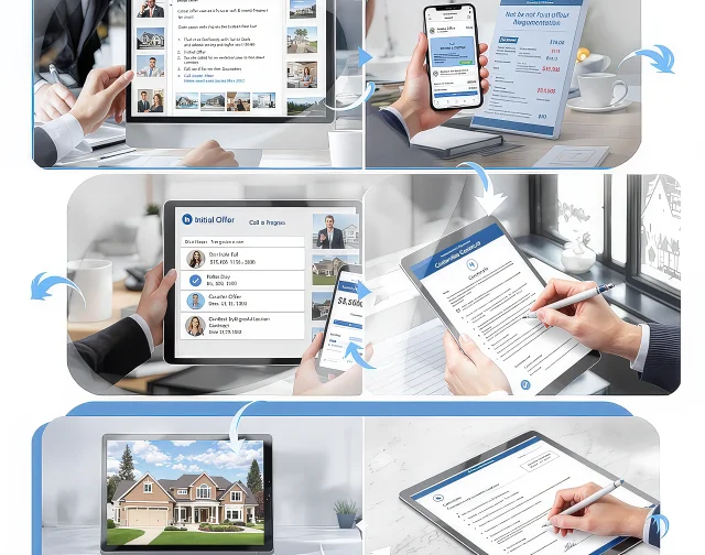 Real estate agent going throught the process of submitting offers